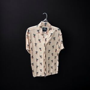 Pinapple Print Button-Up Shirt